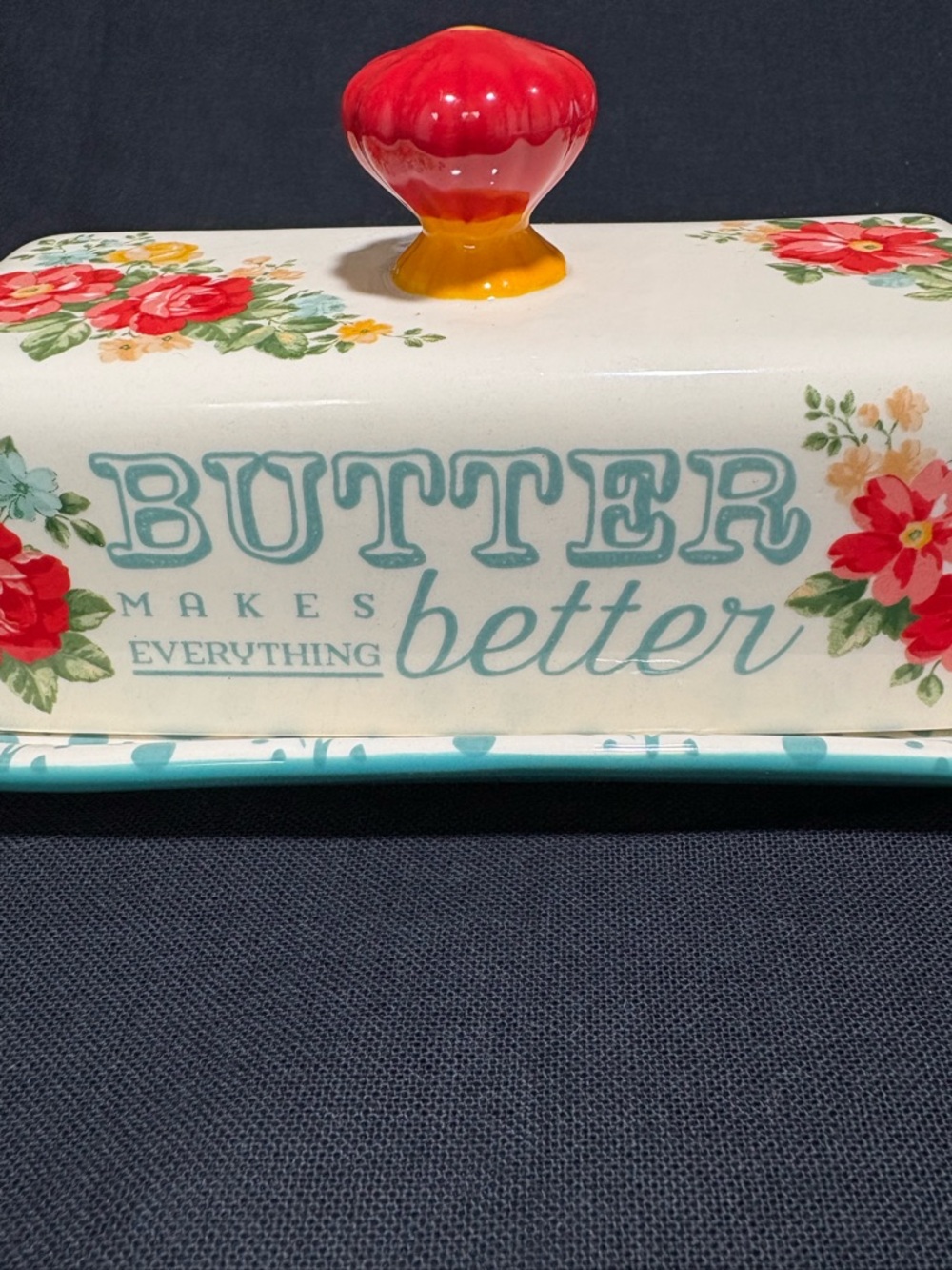 The Pioneer Woman Vintage Floral Design Butter Dish